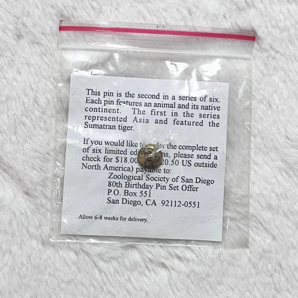 🔮 5/$25 Vintage San Diego Zoo‎ 80th Anniversary Hippopotamus Pin